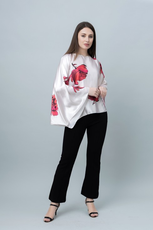 Batwing Sleeves Satin Top