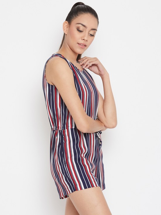 Stripes Printed Playsuit