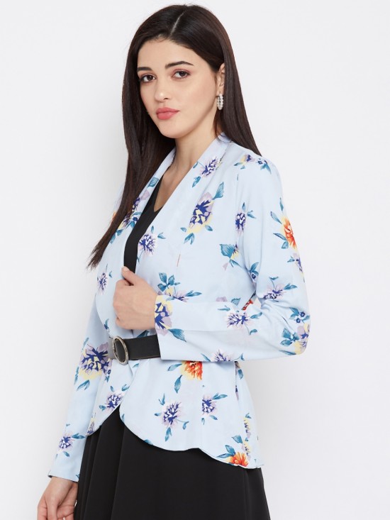 Floral printed summer blazer