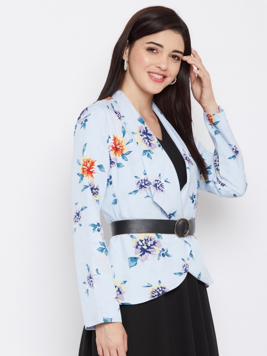 Floral printed summer blazer