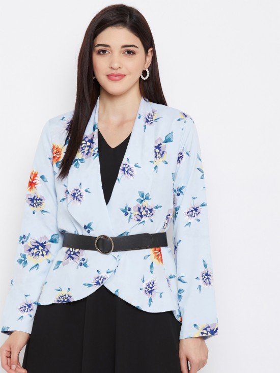 Floral printed summer blazer