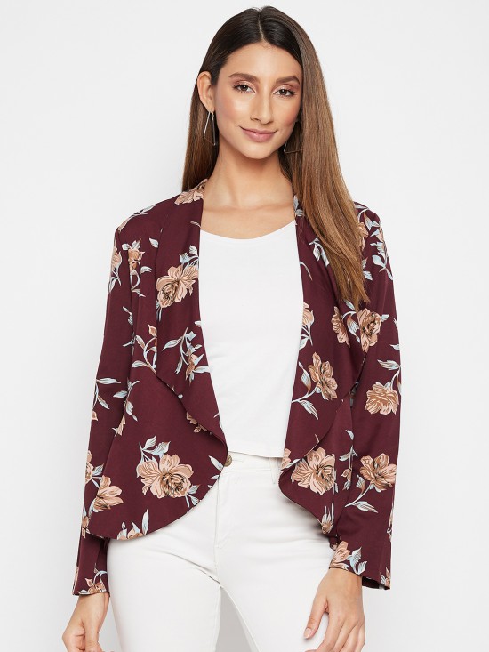 Floral printed blazer