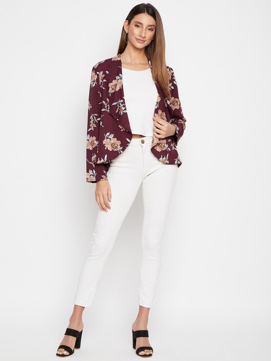 Floral printed blazer