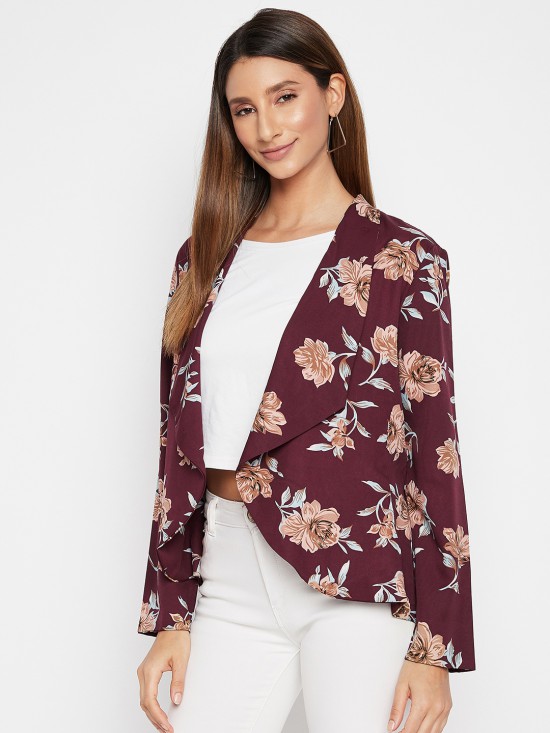 Floral printed blazer