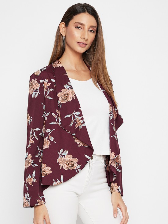 Floral printed blazer