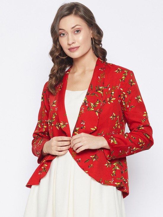 Floral printed blazer