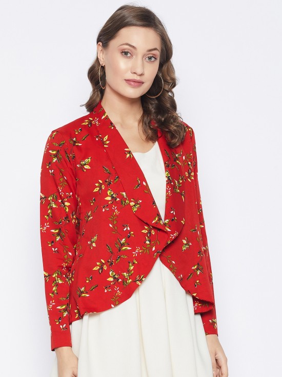 Floral printed blazer