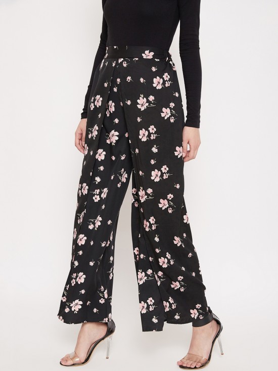 Floral printed slit pants