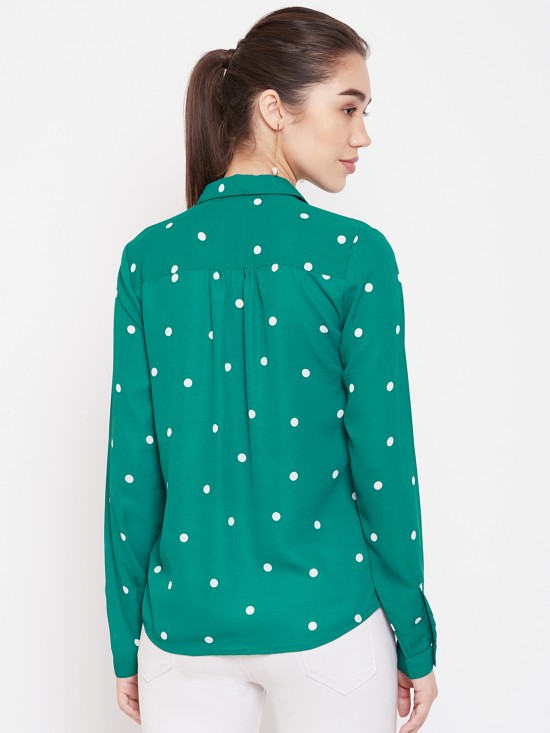 Polka dots printed regular shirt