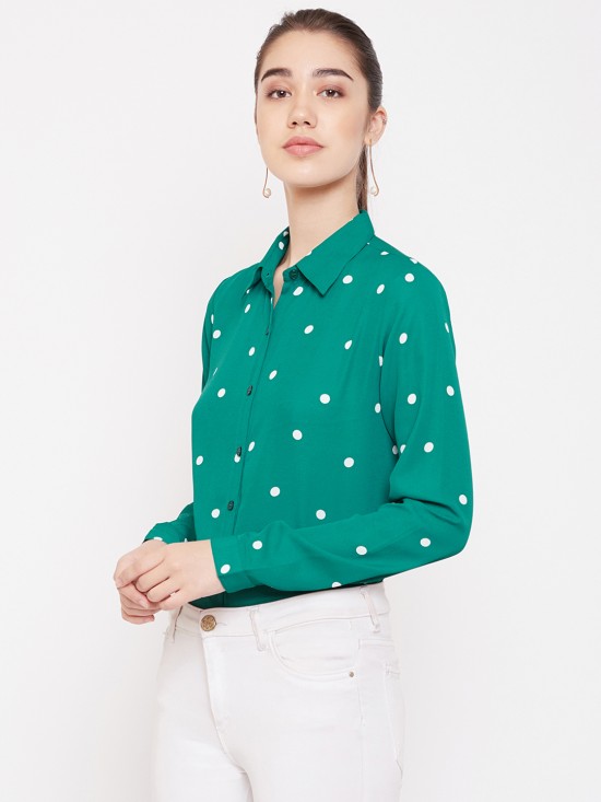 Polka dots printed regular shirt