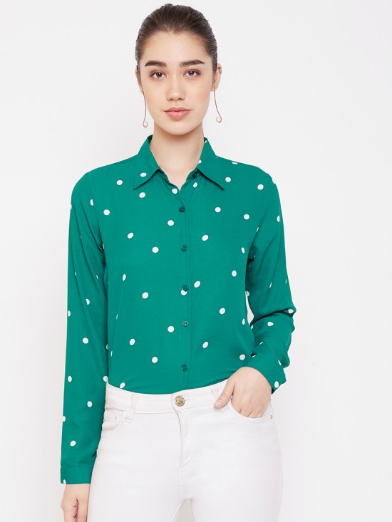 Polka dots printed regular shirt