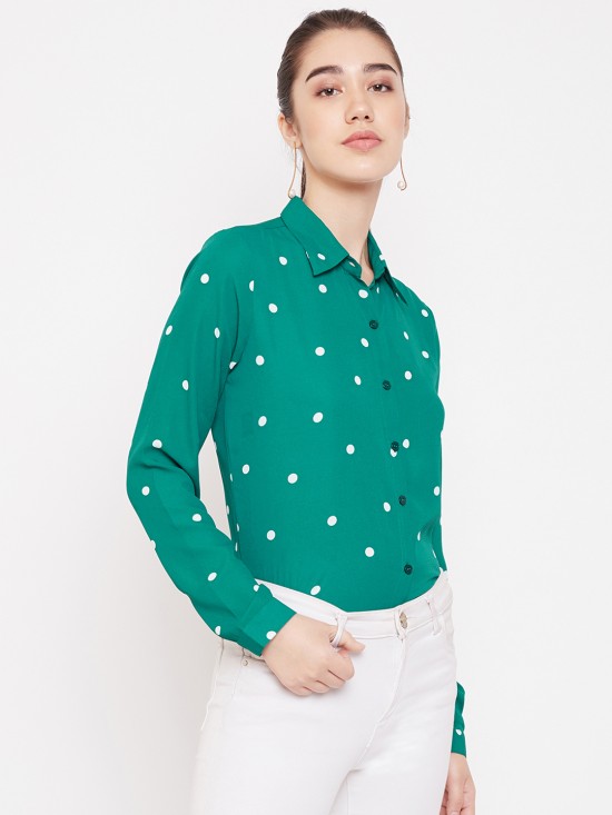 Polka dots printed regular shirt