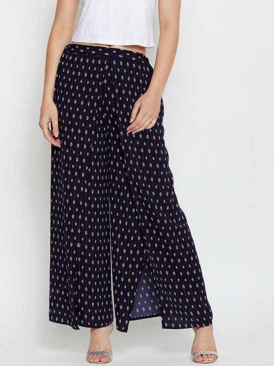 Tribal print slit pants