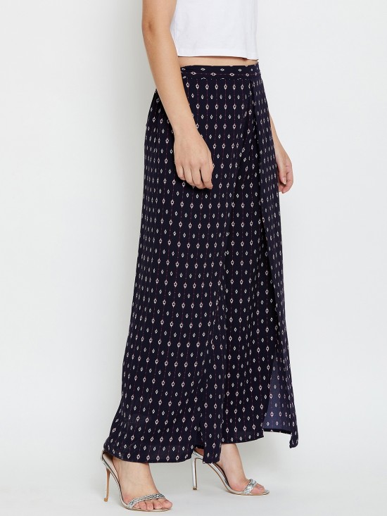 Tribal print slit pants