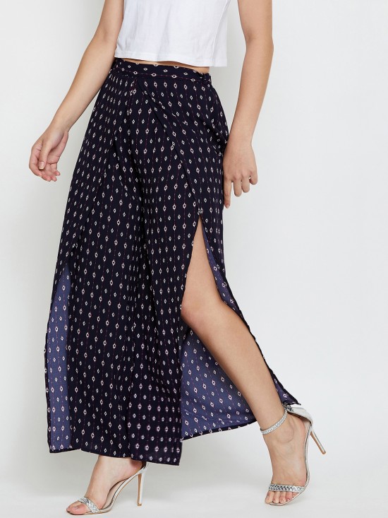Tribal print slit pants