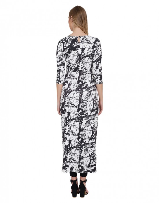 Abstract printed longline top
