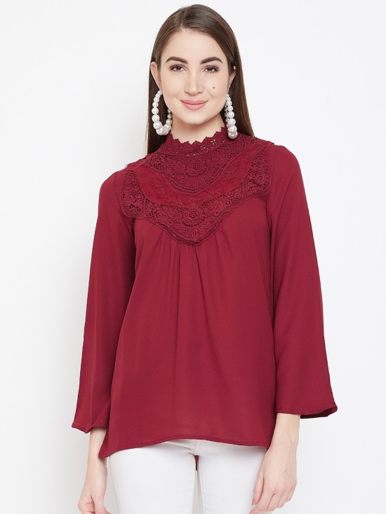 Laced Neck Full Sleeves Top