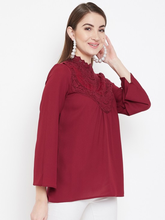 Laced Neck Full Sleeves Top