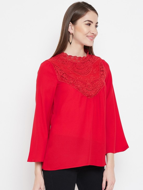 Laced Neck Full Sleeves Top