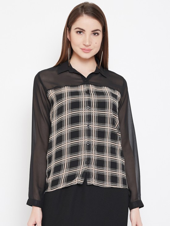 Checks printed yoke style shirt