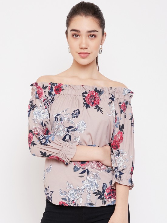 Floral Printed Off Shoulder Top