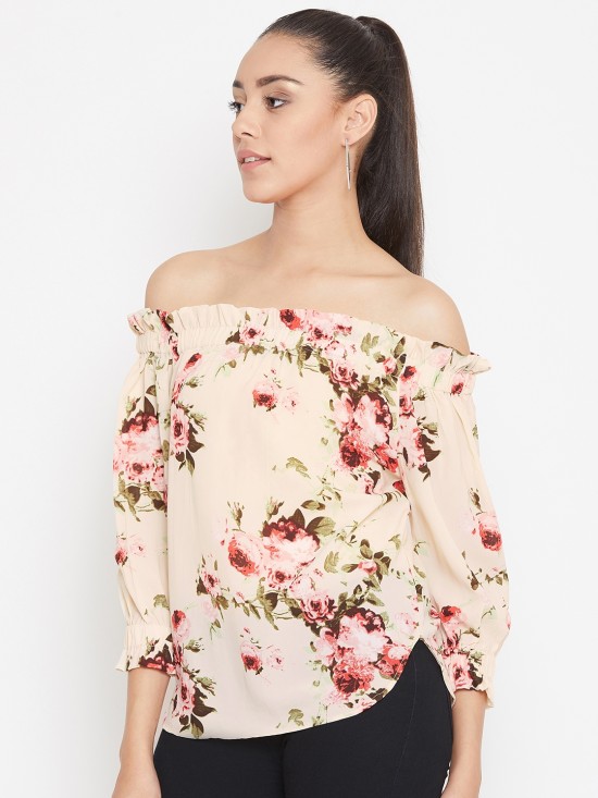 Floral Printed Off Shoulder Top