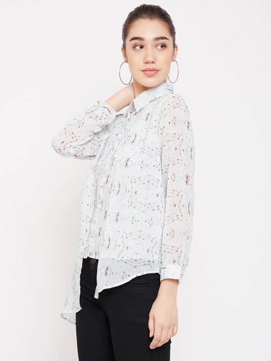 Printed attached shrug style shirt