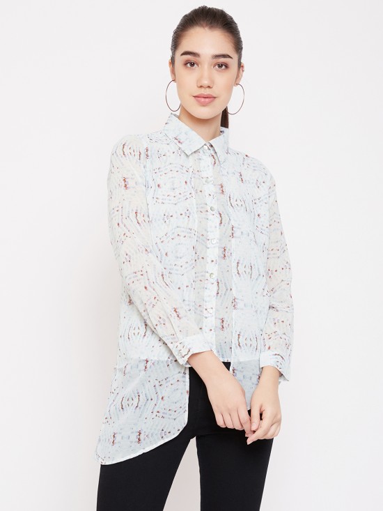 Printed attached shrug style shirt