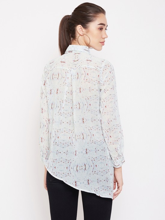 Printed attached shrug style shirt