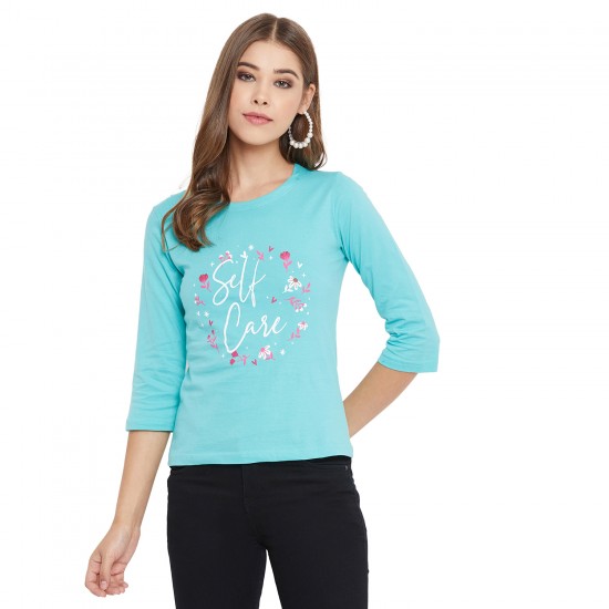 Printed 3/4 sleeves t-shirt