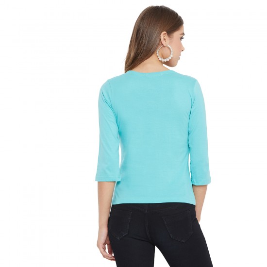 Printed 3/4 sleeves t-shirt