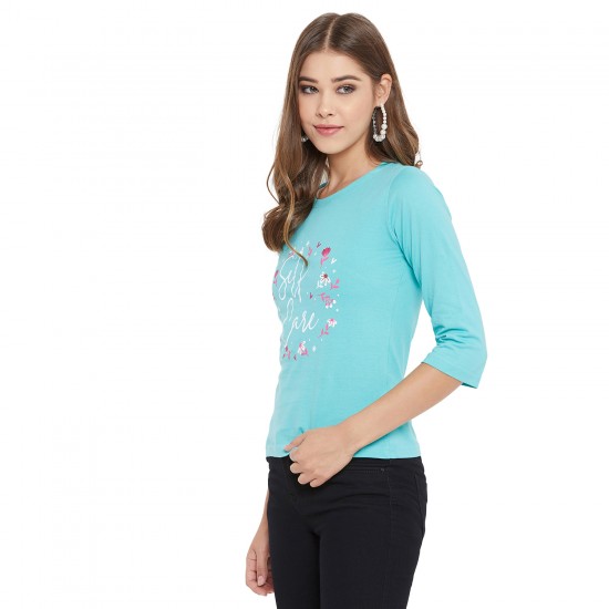 Printed 3/4 sleeves t-shirt