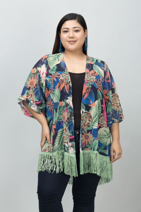 Tropical Print Kimono