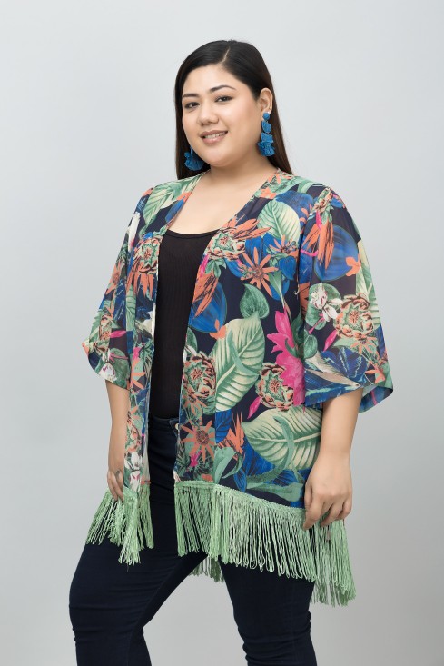 Tropical Print Kimono