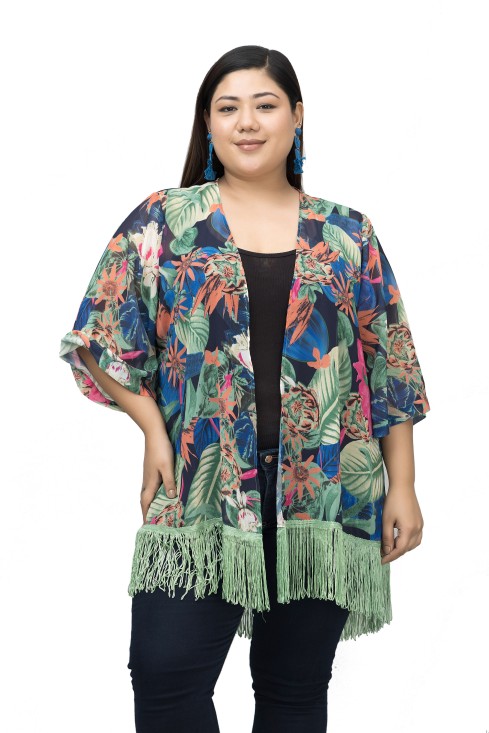 Tropical Print Kimono