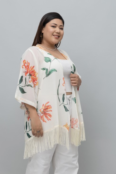 Floral Print Kimono