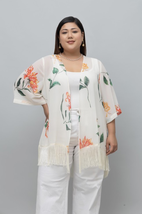 Floral Print Kimono