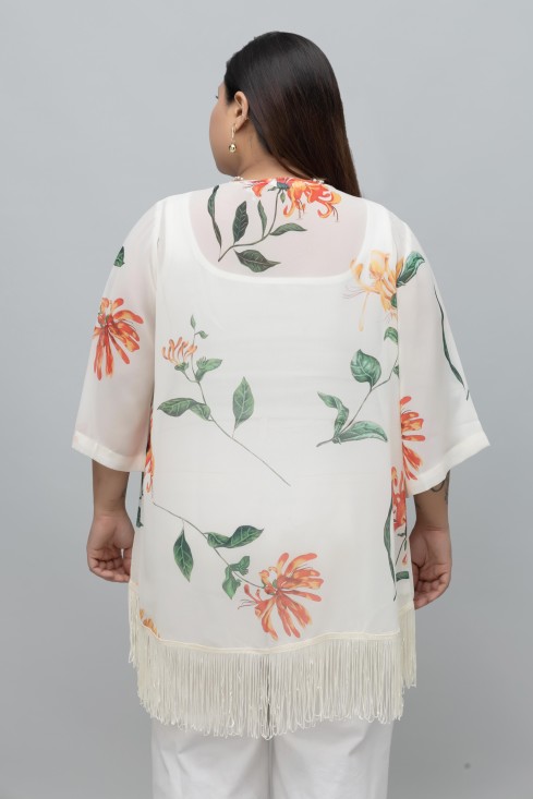Floral Print Kimono