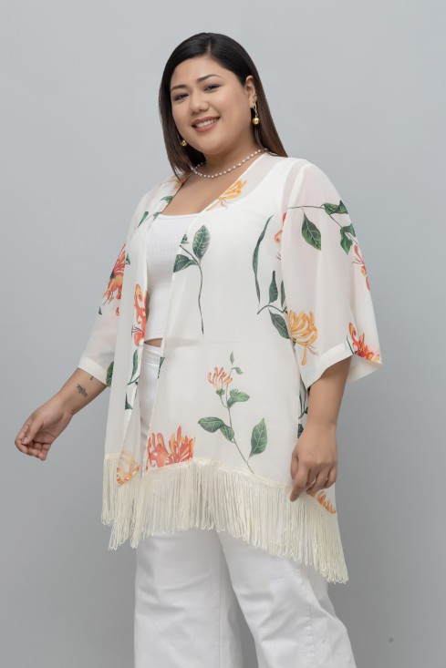 Floral Print Kimono