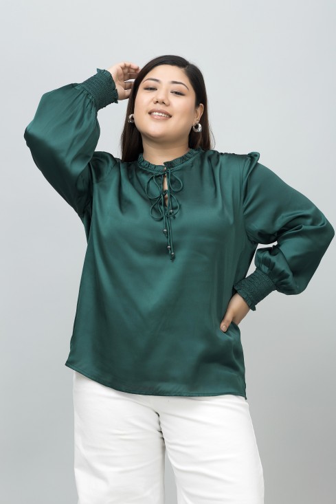 Smocking Satin Top