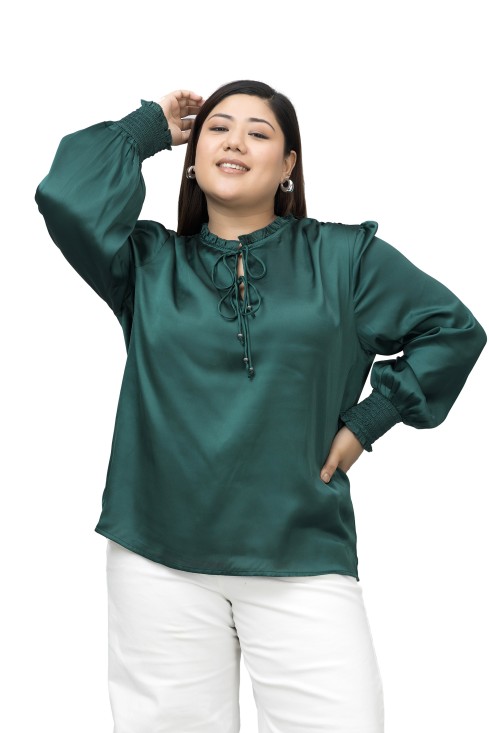 Smocking Satin Top