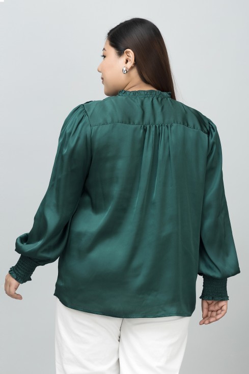Smocking Satin Top