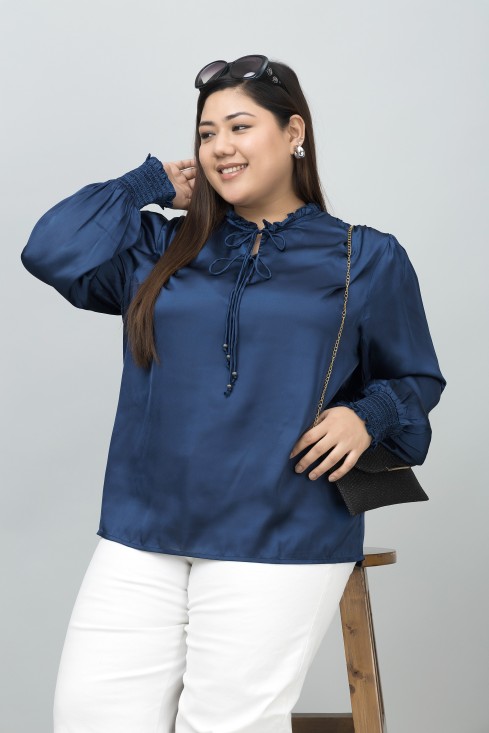 Smocking Satin Top