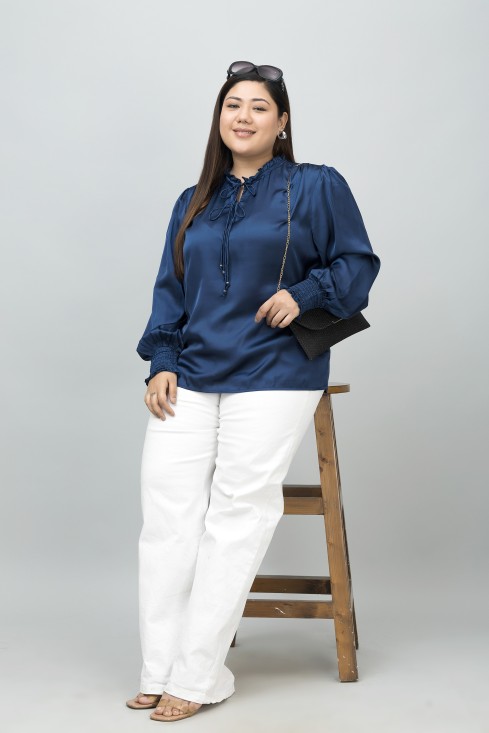 Smocking Satin Top
