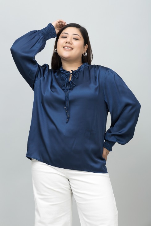 Smocking Satin Top