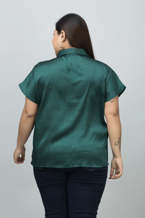 Cuban Collar Satin Shirt