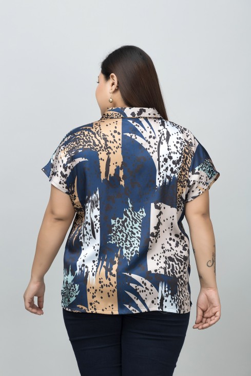 Cuban Collar Satin Shirt