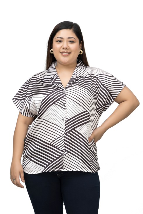 Cuban Collar Satin Shirt