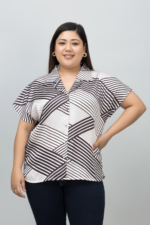Cuban Collar Satin Shirt