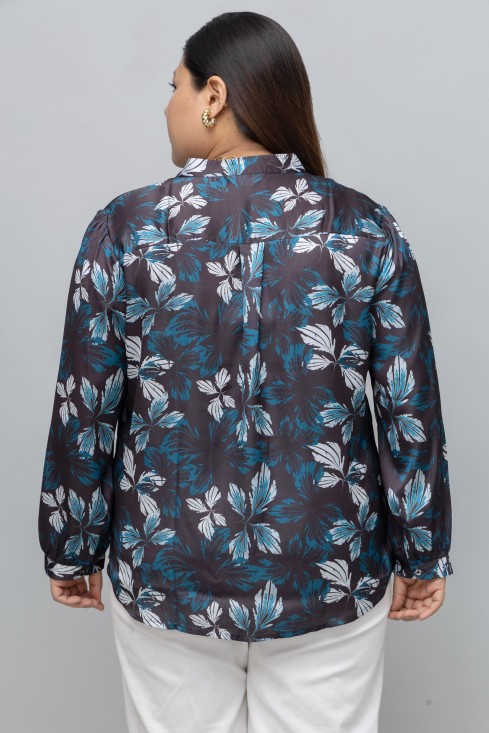 Floral Print Satin Shirt